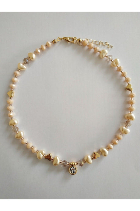 Pearl Nude Necklace with White Shimmer Tips - Swordslife