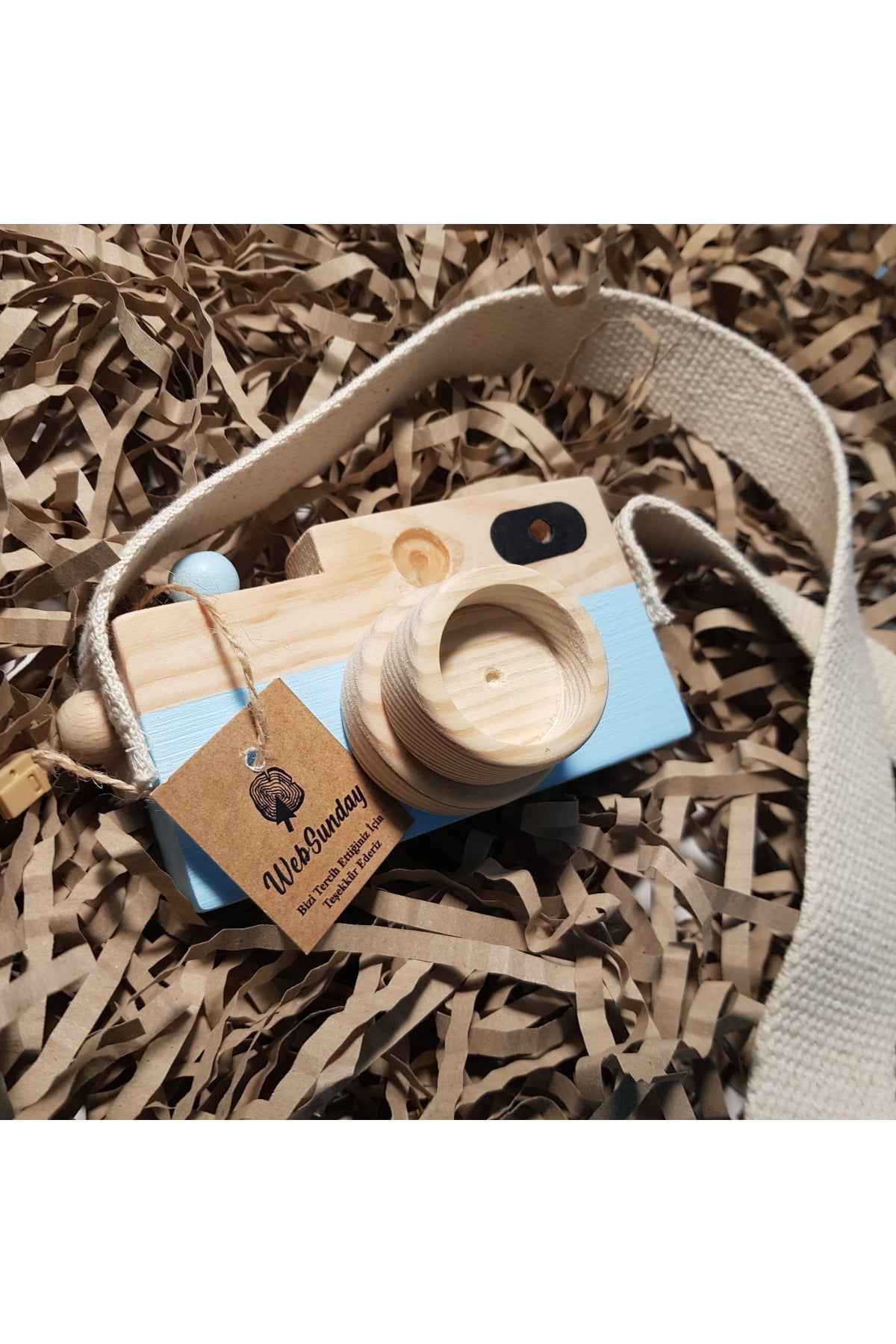 Wooden Toy Camera, Girl Boy 0 - 3 Years Old Gift Hanging Decorative Toy