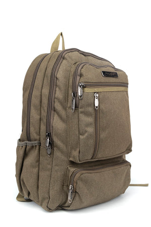 17 Inch Multi-Compartment Canvas Daily & Mountaineer Backpack With Laptop Compartment