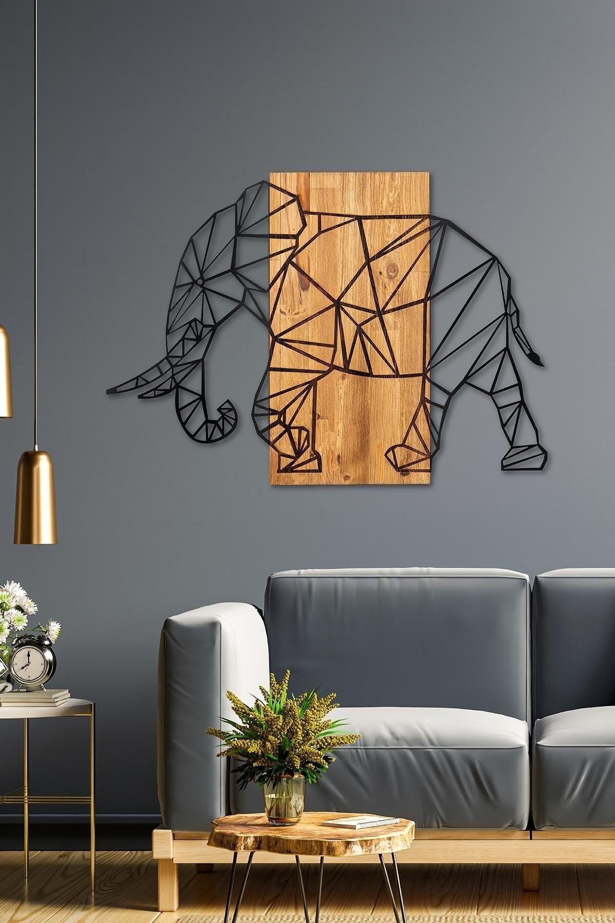 Doreart Elephant Wood & Metal Wall Painting, Home Office Wall Board - Swordslife