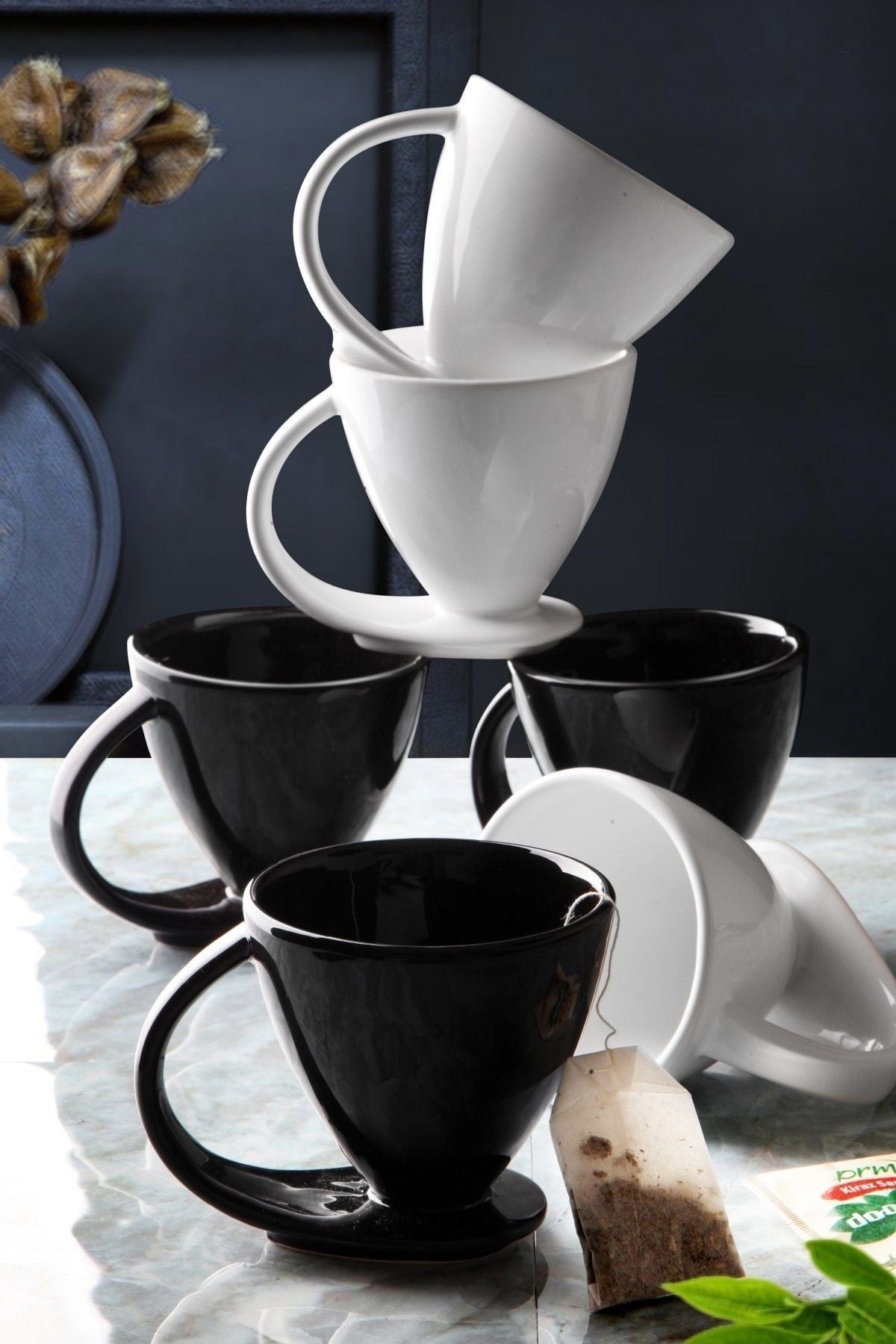 Set Of 6 Special Design Self-Based Coffee, Herbal Tea Etc. Cup & Cup Set Syh-Byz