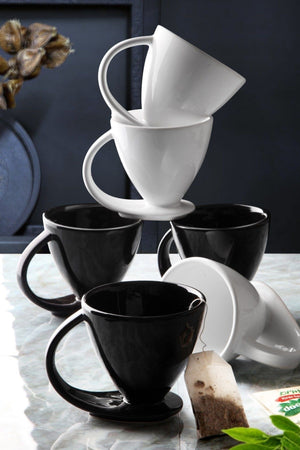 Set Of 6 Special Design Self-Based Coffee, Herbal Tea Etc. Cup & Cup Set Syh-Byz