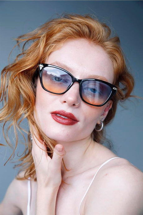 Lieke Black Blue Orange Sunglasses - Swordslife