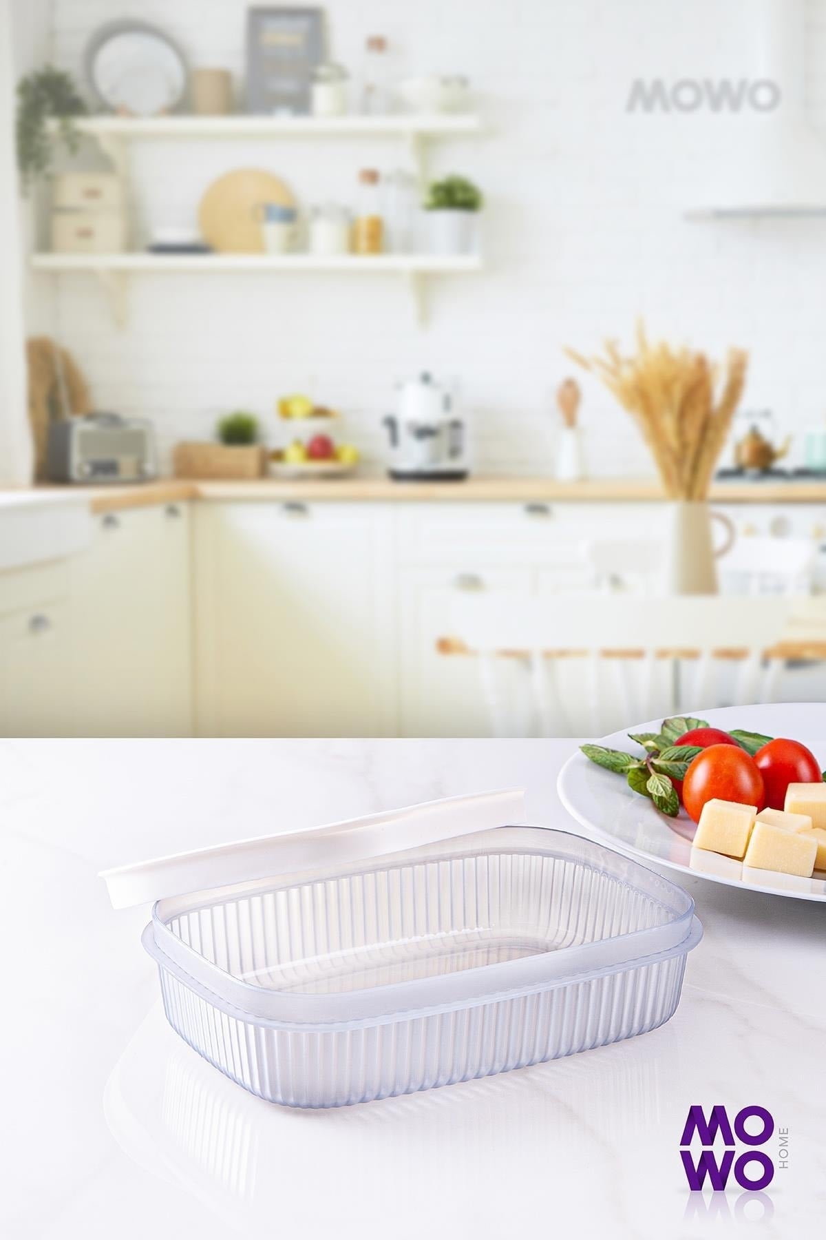 Trove Transparent+white Plastic 600 Ml Breakfast and Kitchen Refrigerator Organizer Storage Container with Lid