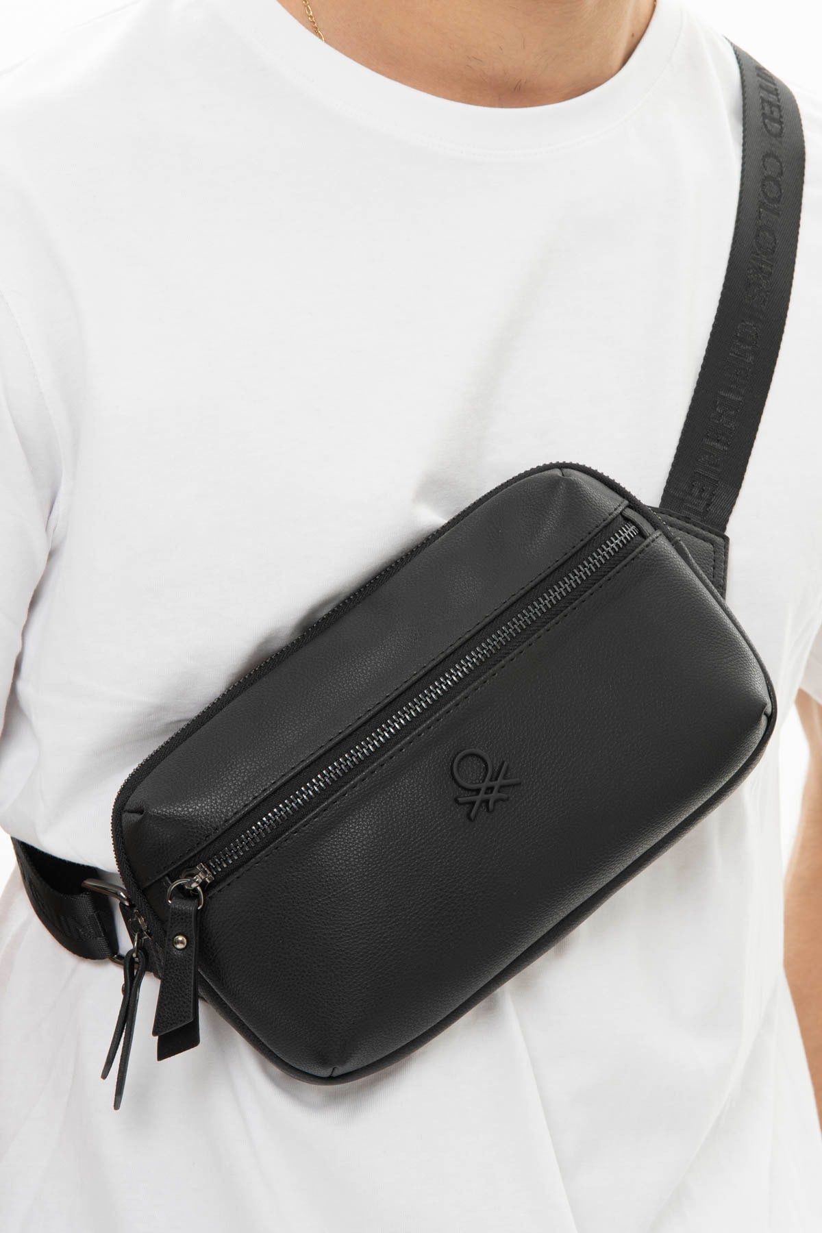 Benetton Men'S Waist Bag Black Bnt1012