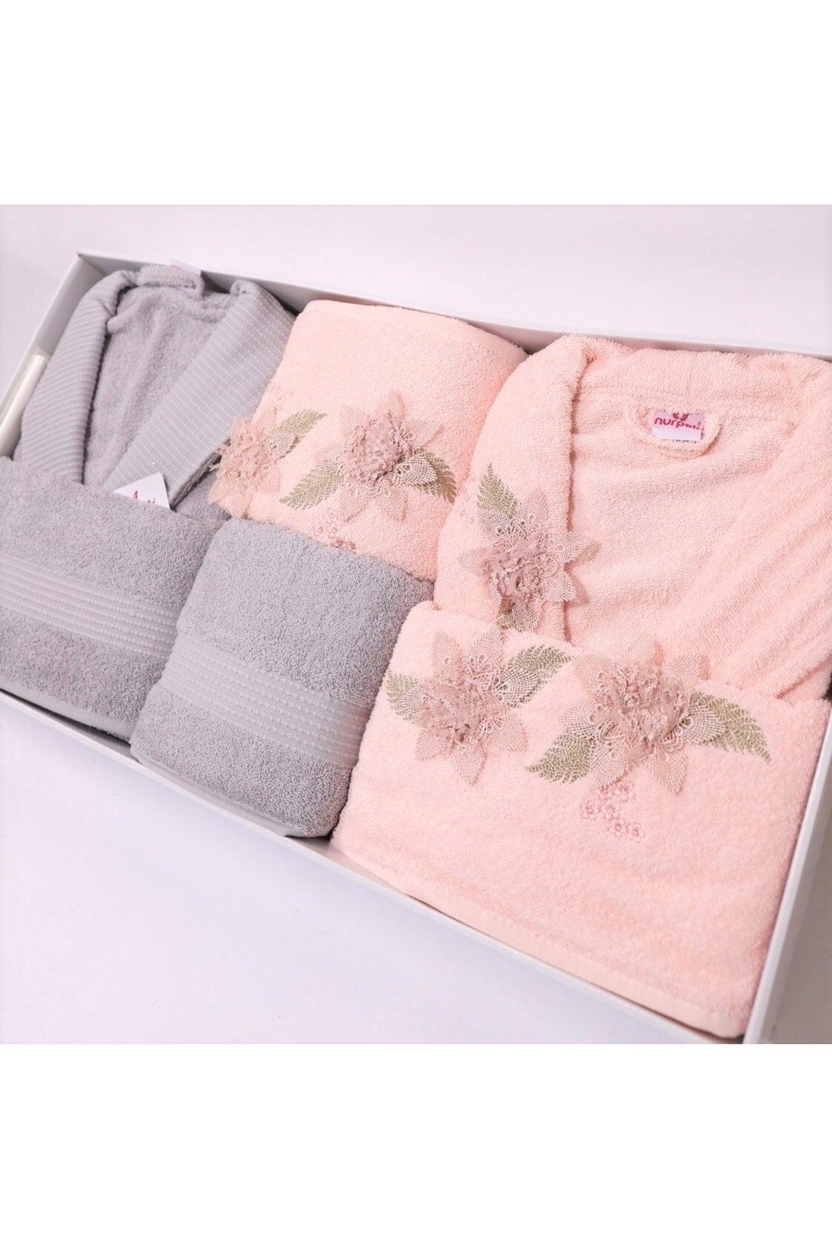 Pamir Luxury Embroidered Cotton Family Bathrobe Set (8 Pcs) - Swordslife