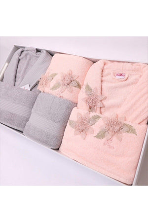 Pamir Luxury Embroidered Cotton Family Bathrobe Set (8 Pcs) - Swordslife