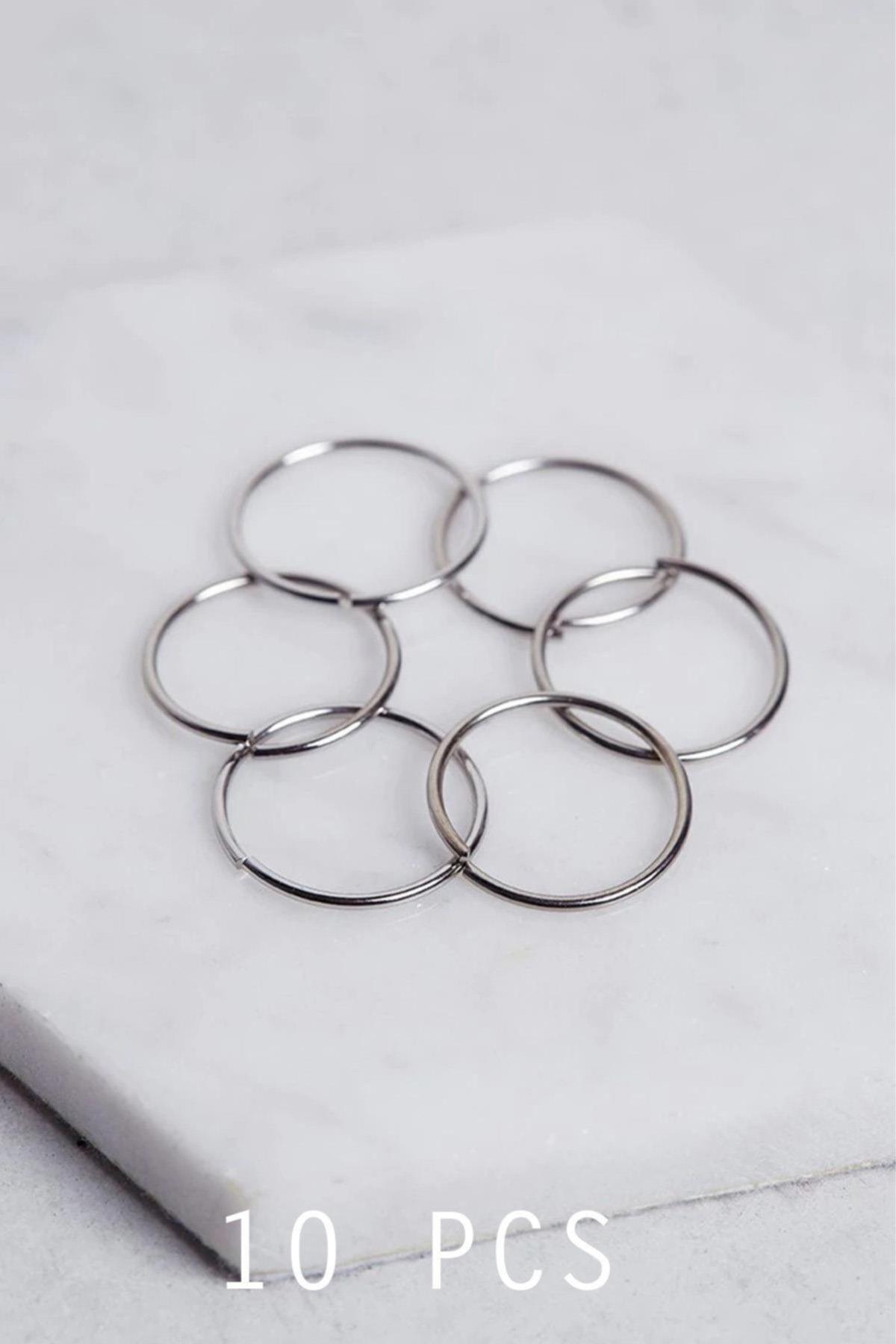 Set of 10 Silver Hair Clips - Swordslife