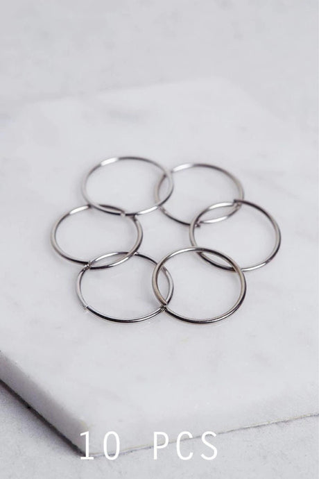 Set of 10 Silver Hair Clips - Swordslife