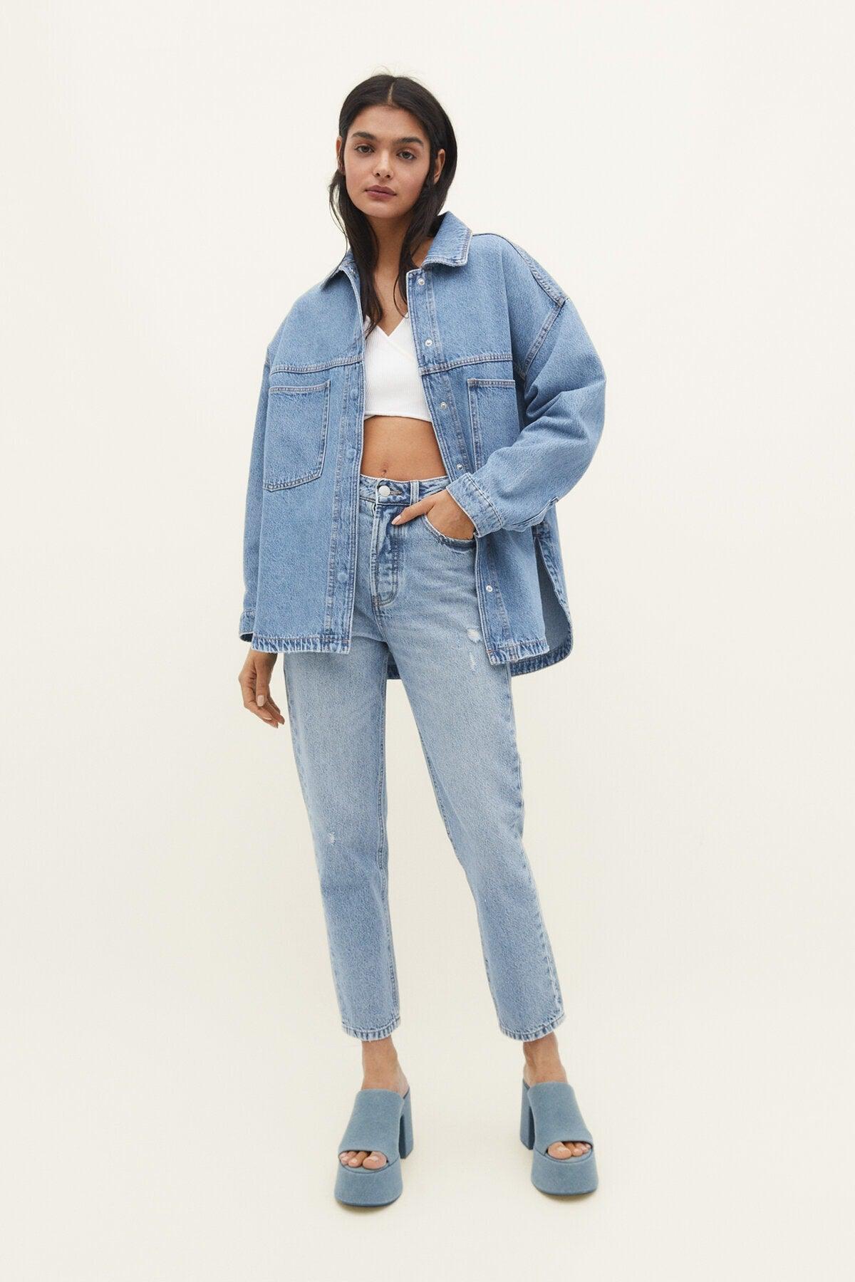 Oversize Denim Slim Jacket - Swordslife