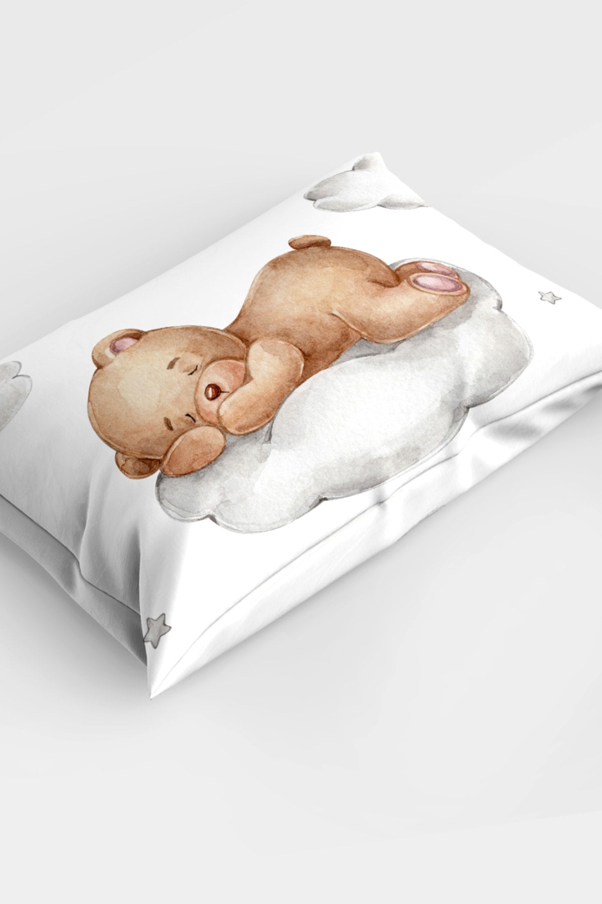 Sleeping Teddy Bear 3D Cotton Satin Baby Duvet Cover Set