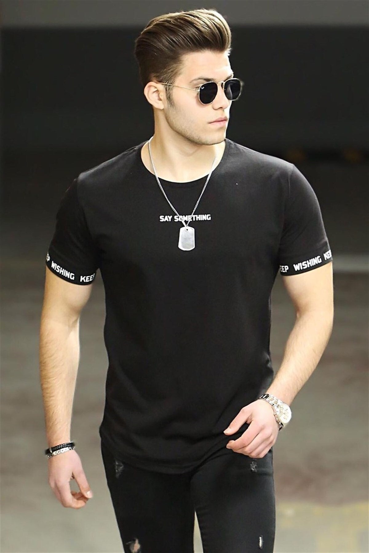 Black Men'S T-Shirt 4461