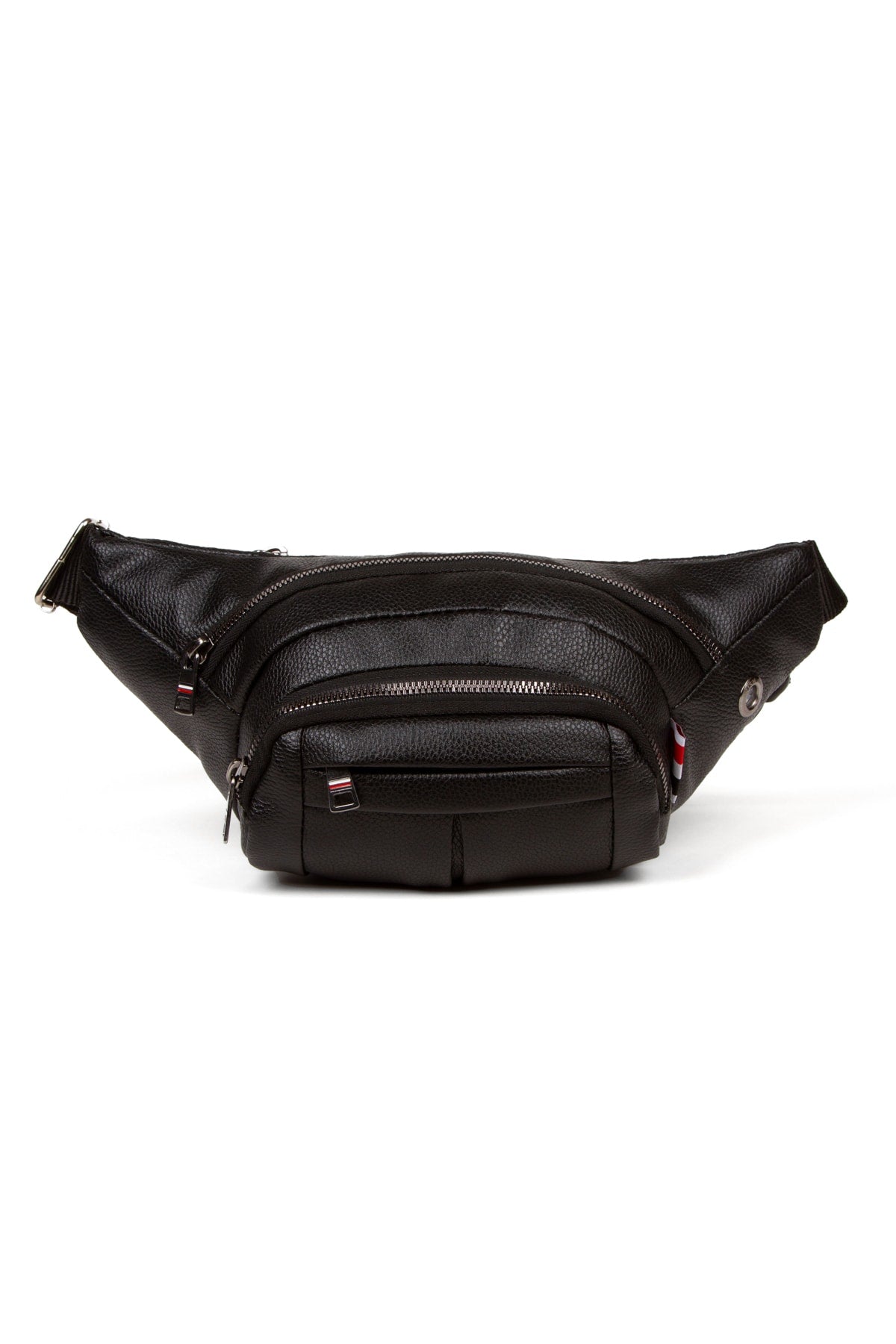 Adelina Unisex Black Shoulder And Waist Bag With Headphone Outlet