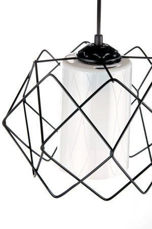 Black Design White Mica Multi Square Living Room Kitchen Bathroom Bedroom Children'S Room Entrance Chandelier (3 Pcs)