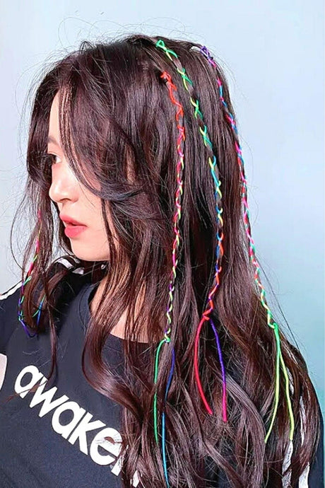 Rainbow Fulaş Silk Bags Hair Braiding Ornament 10 Pcs - Swordslife