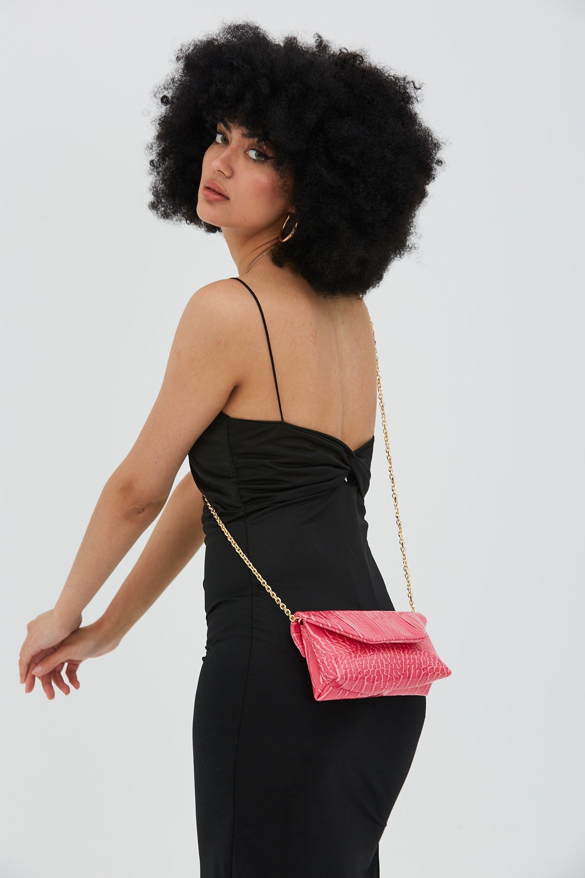Long Strap Crochet Clucth Jake Women'S Crossbody Bag Fuchsia