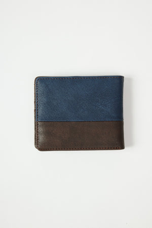 Men'S Navy Blue-Brown Wallet