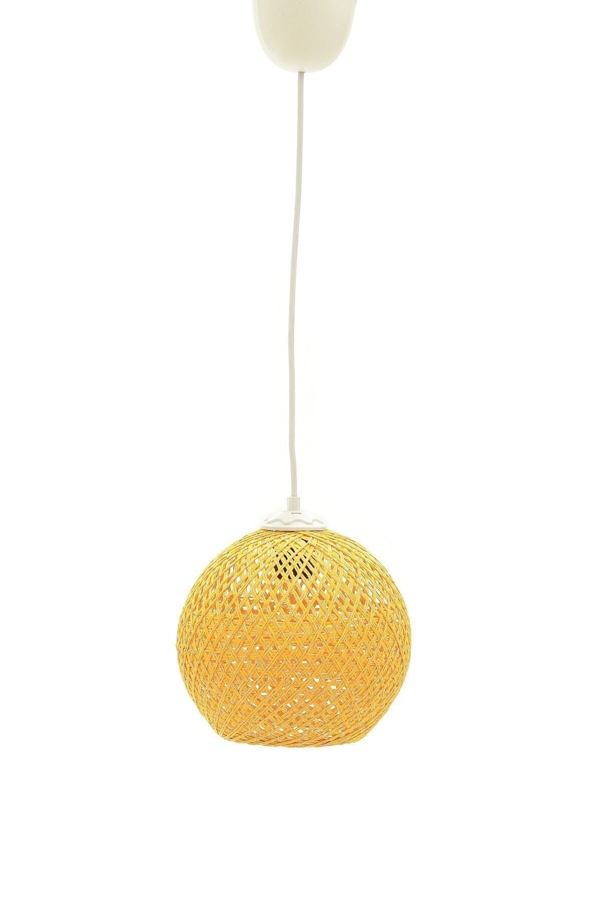 Balle Yellow Pendant Lamp Ball Chandelier White Cable