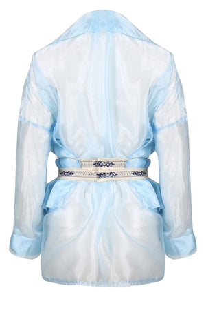 Special Design Couture Organza Pleated Silk Blouse - Swordslife