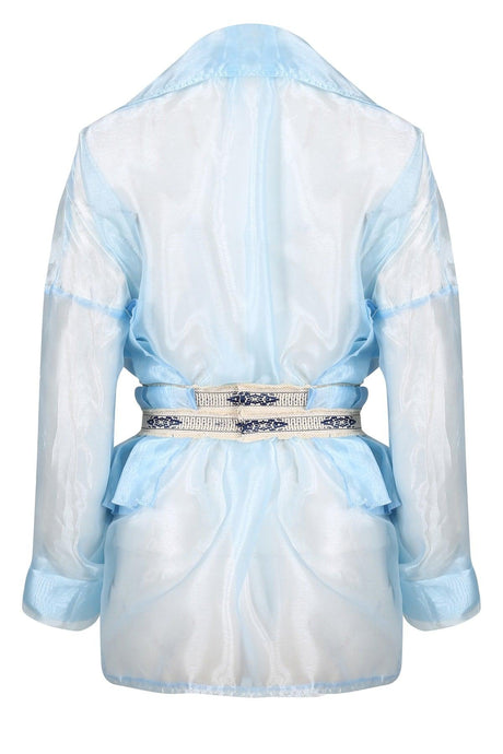 Special Design Couture Organza Pleated Silk Blouse - Swordslife