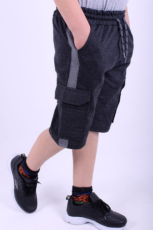 Boy'S Side Stripe Capri With Cargo Pocket