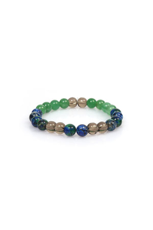 Certified Health And Healing Talisman Bracelet (Azurite, Smoky Quartz, Aventurine Stone Natural Stone Bracelet)