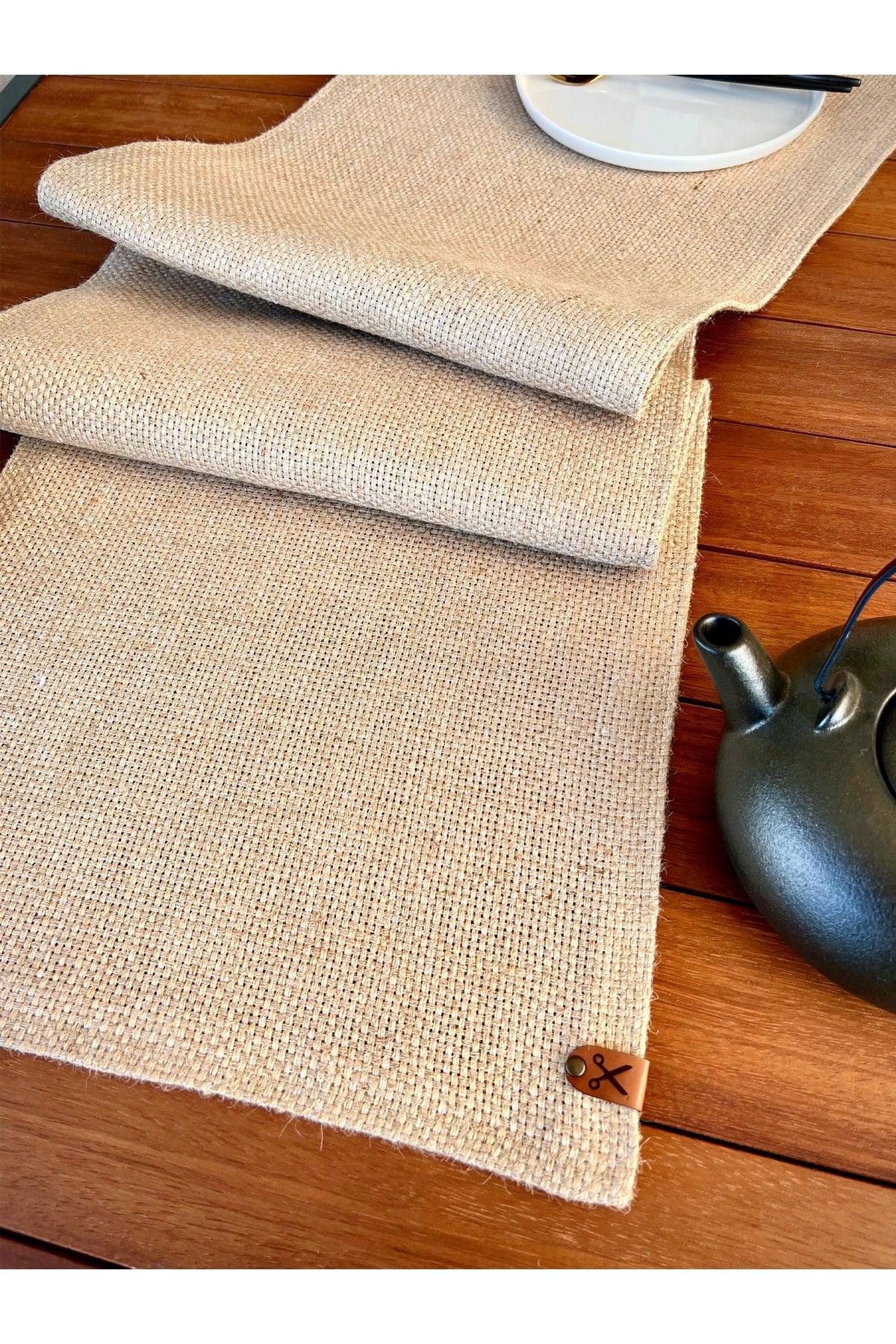 136x36cm Rectangular Straw Jute Runner Ranır / Living Room Kitchen Table Cover / Console Cover - Natural - Swordslife