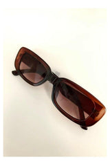 Women's Brown Square Rectangle Vintage Retro Sunglasses - Swordslife