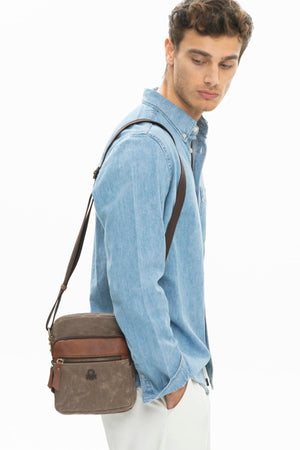 Benetton Men'S Crossbody Bag Brown Bnt1013