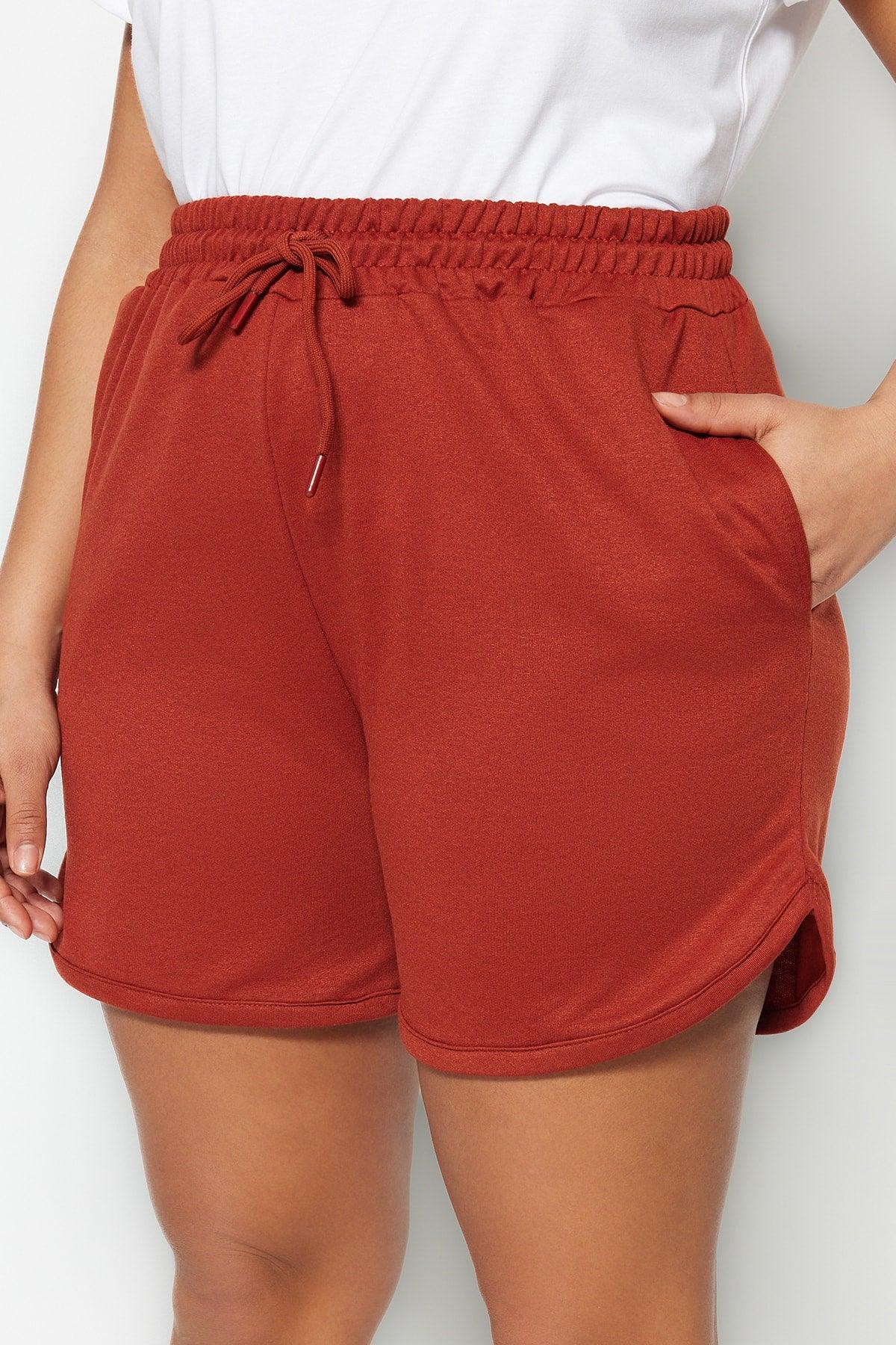 Brown Thin Knitted Shorts TBBSS23AP00002 - Swordslife