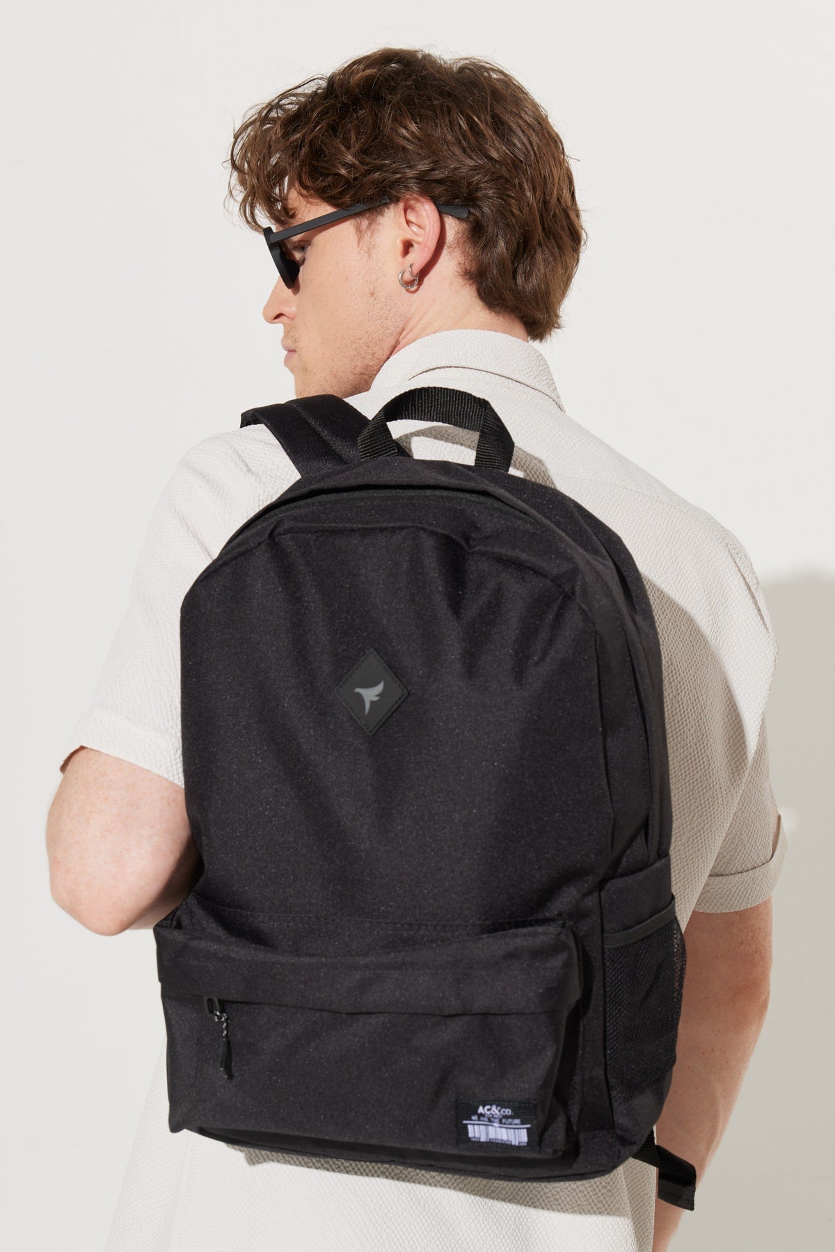 Men's Black Logo School Backpack