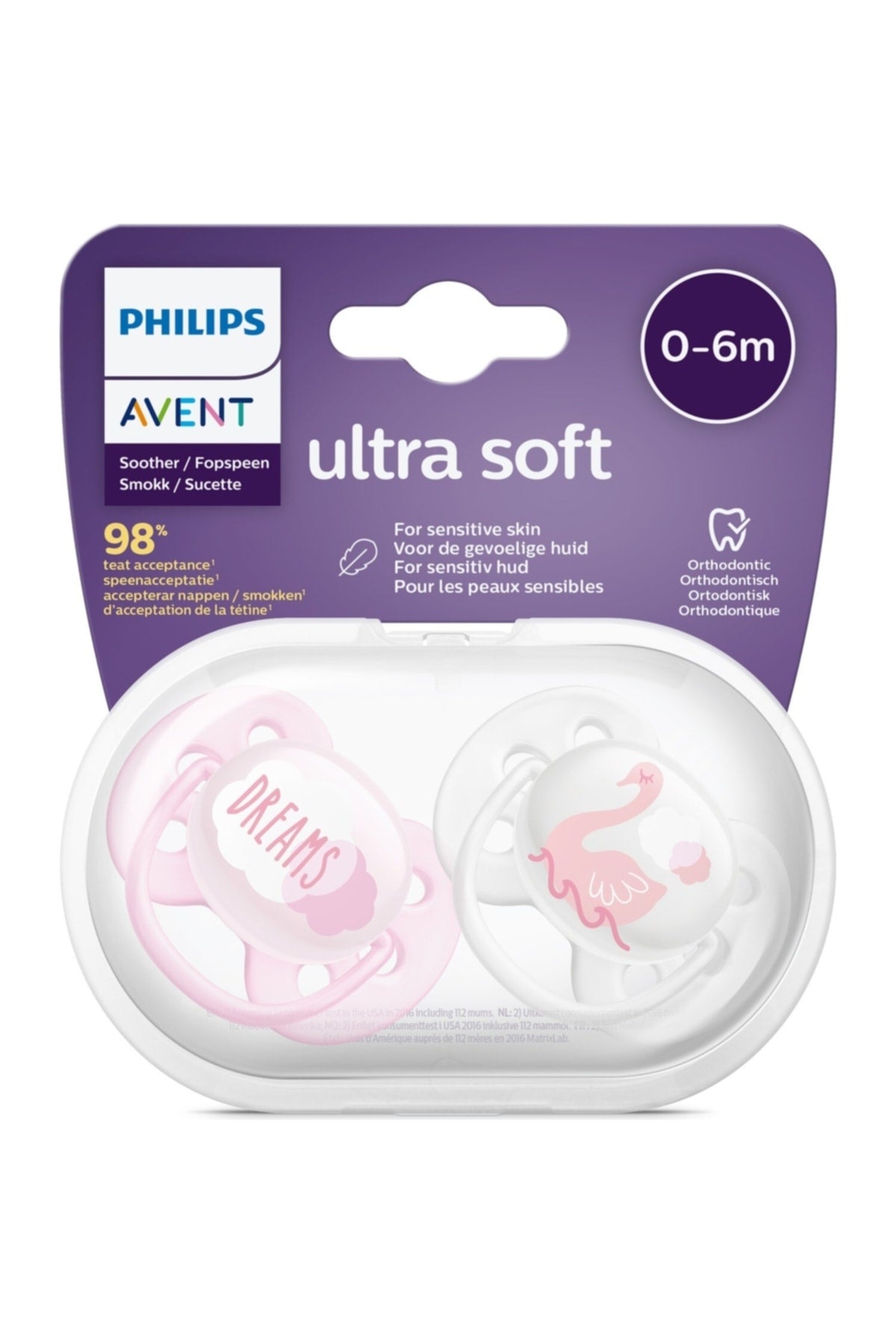 Ultra Soft Pacifier 0-6 Months Girl Scf222/02