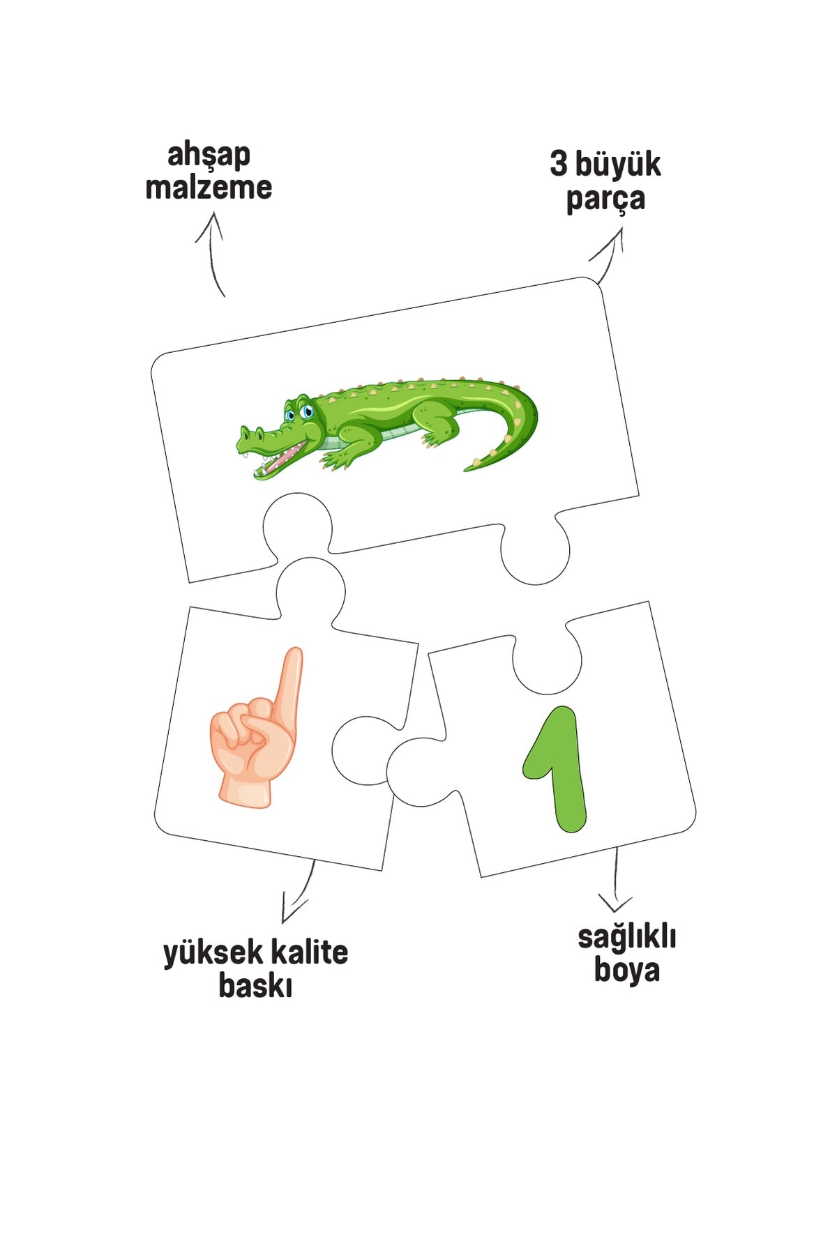 Wooden 30 Pieces Learning Numbers Pazil Set