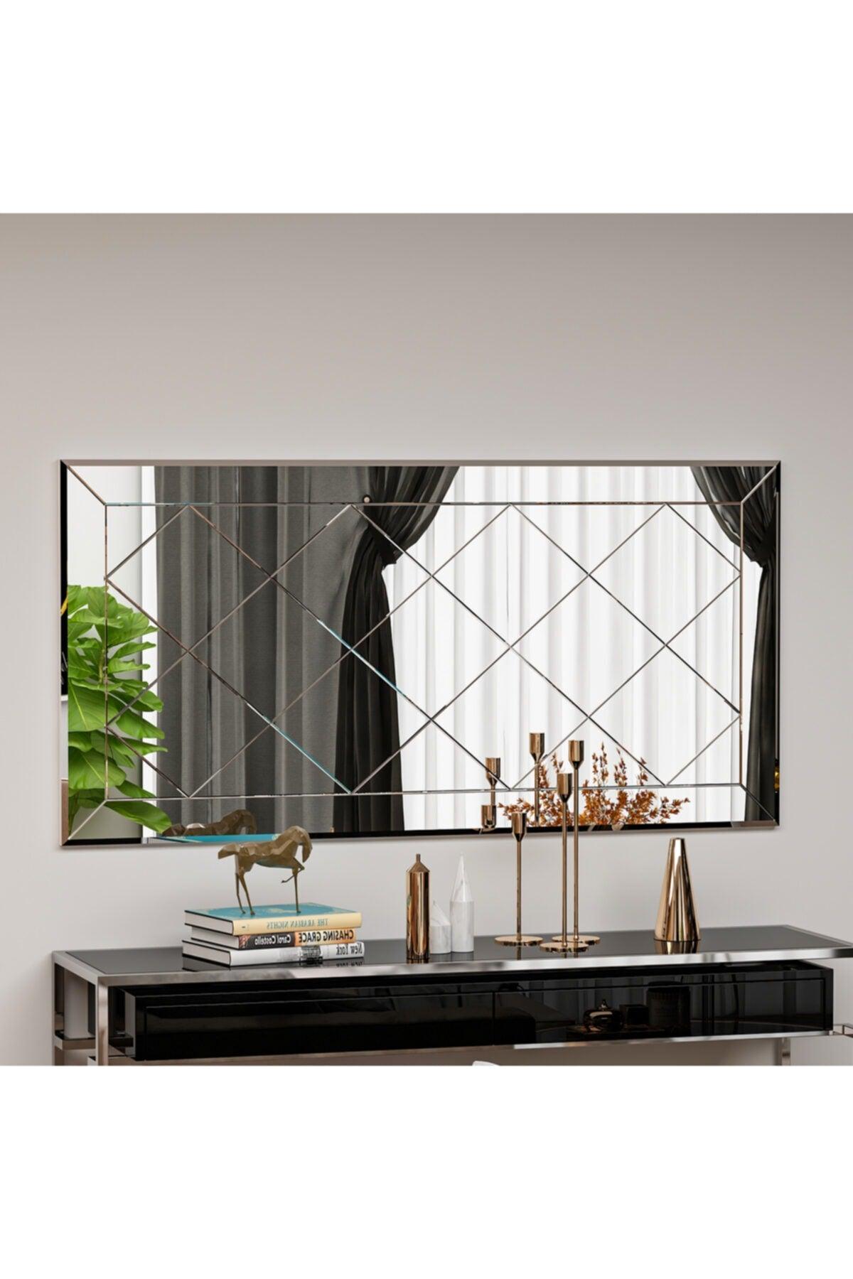 - Saga Decorative Diamond Patterned Living Room Office Console Mirror Sga01 - Swordslife