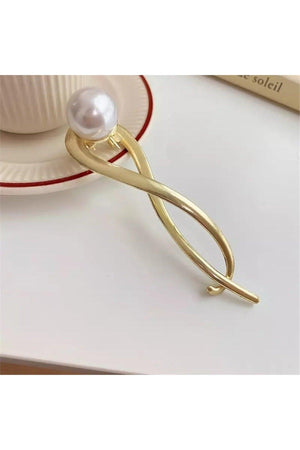 So-much Women's Pearl Detailed Metal Hair Clip-6 - Swordslife