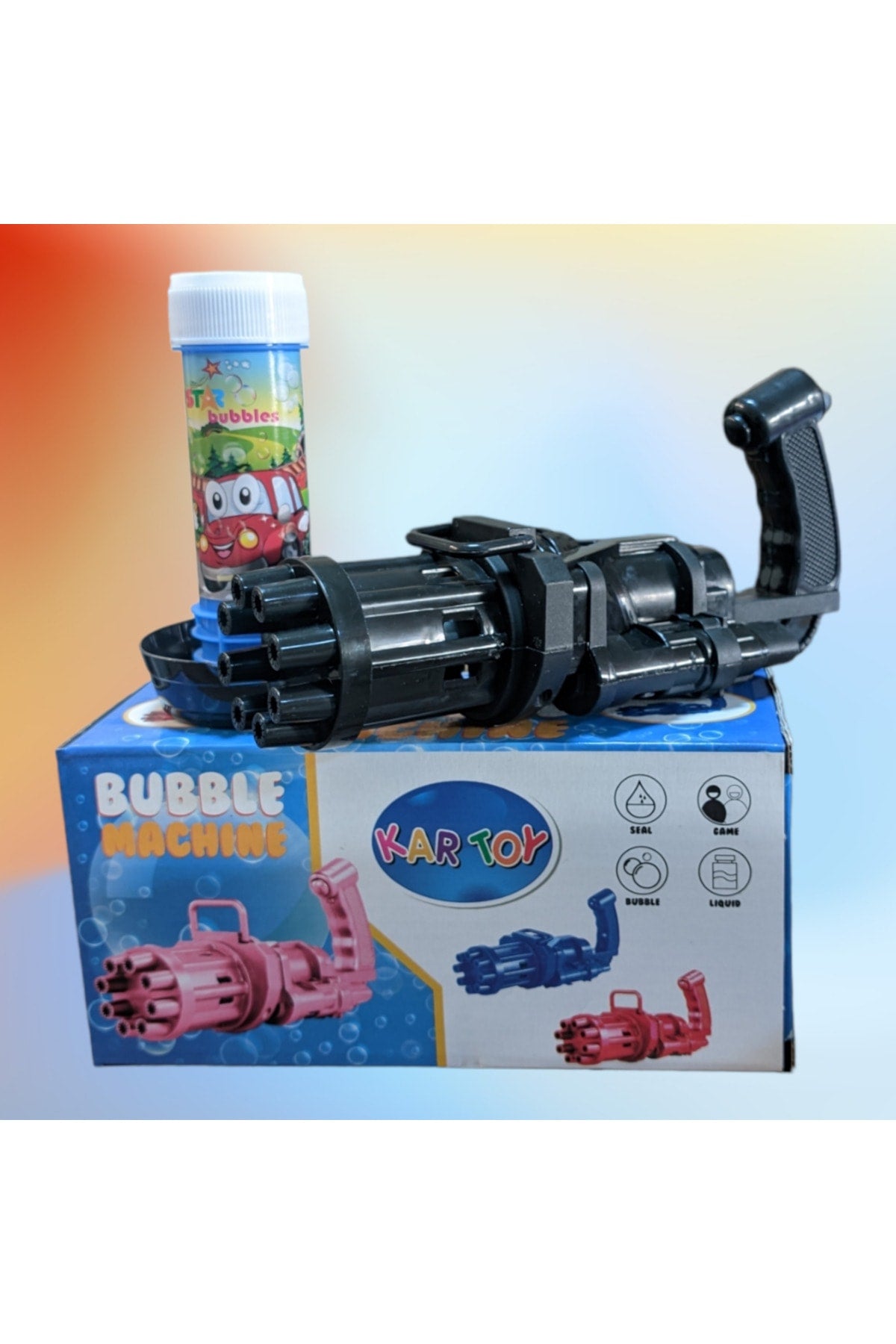 Battery Operated Foam Toy Bubble Foam Machine Gun Bubble Machine 50 ml Bubble Liquid