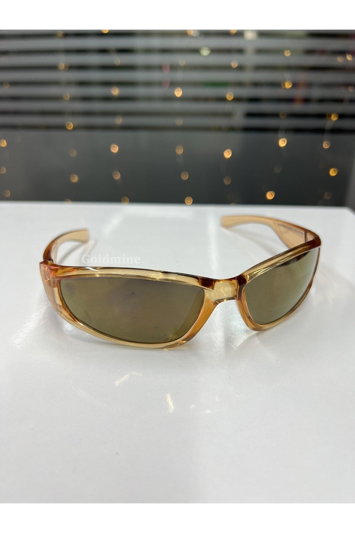 Framed Millennium Y2k Unisex Design Sunglasses Gold