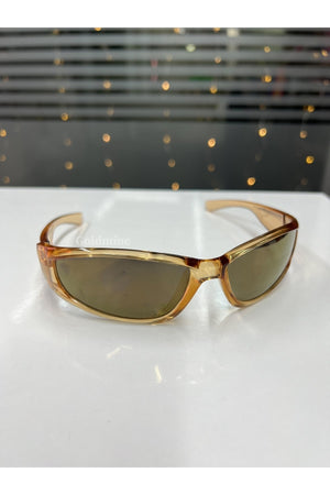 Framed Millennium Y2K Unisex Design Sunglasses Gold
