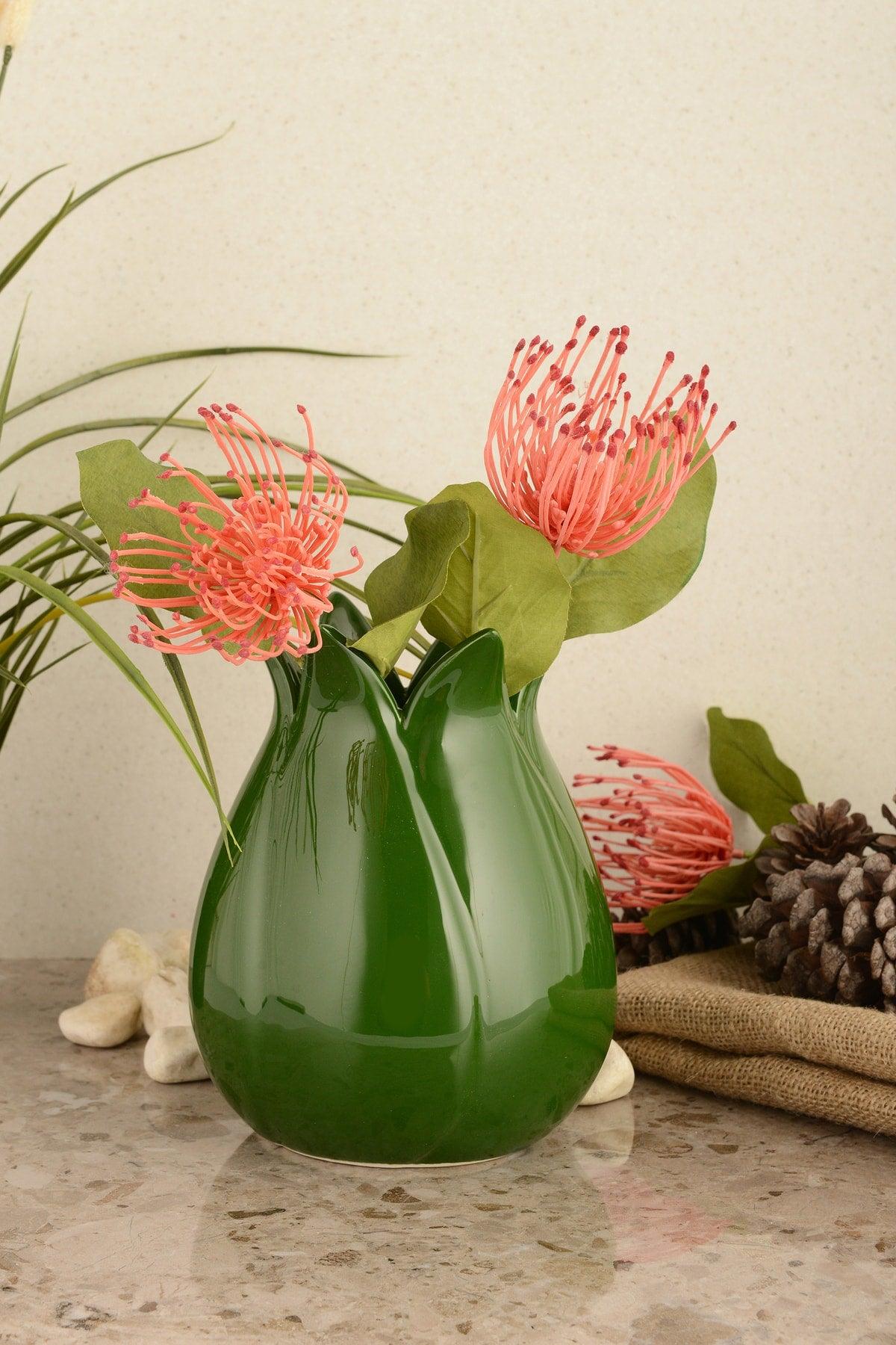 Tulip Ceramic Vase-green - Swordslife