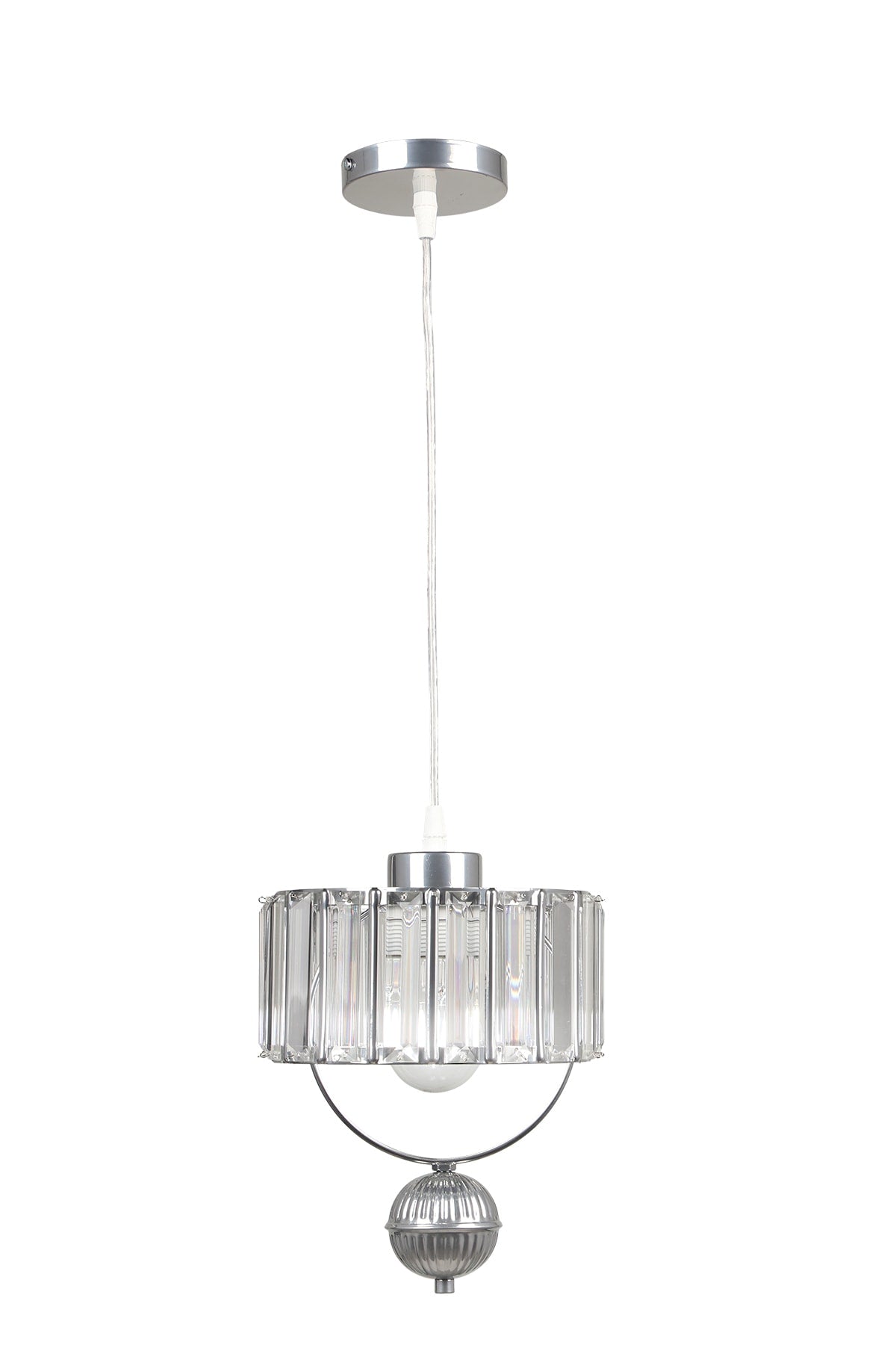 Gallon Single Lux Crystal Chandelier Chrome