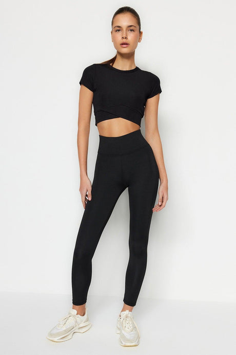 Black Gatherer Full Length Sports Leggings TWOAW21TA0029 - Swordslife