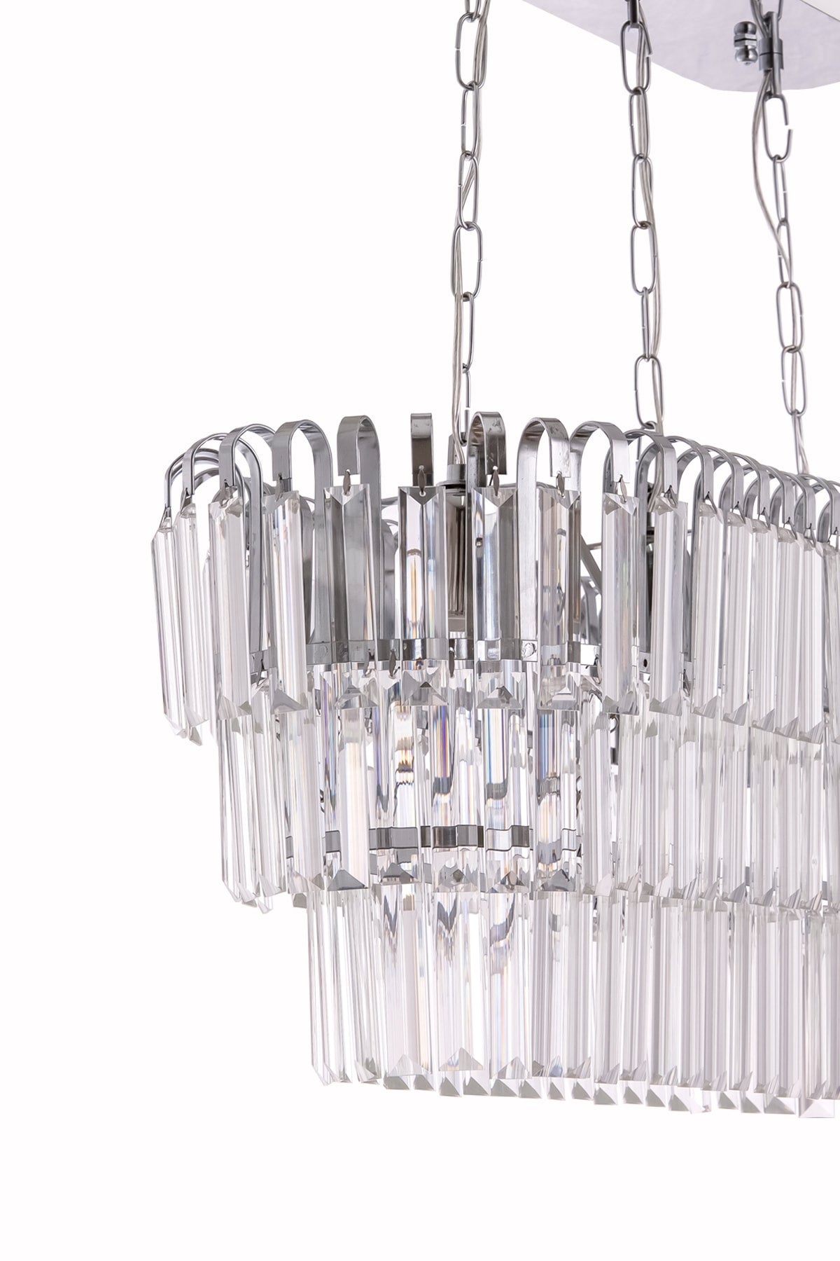 Waterfall Ellipse Silver Pendant Lamp Chandelier