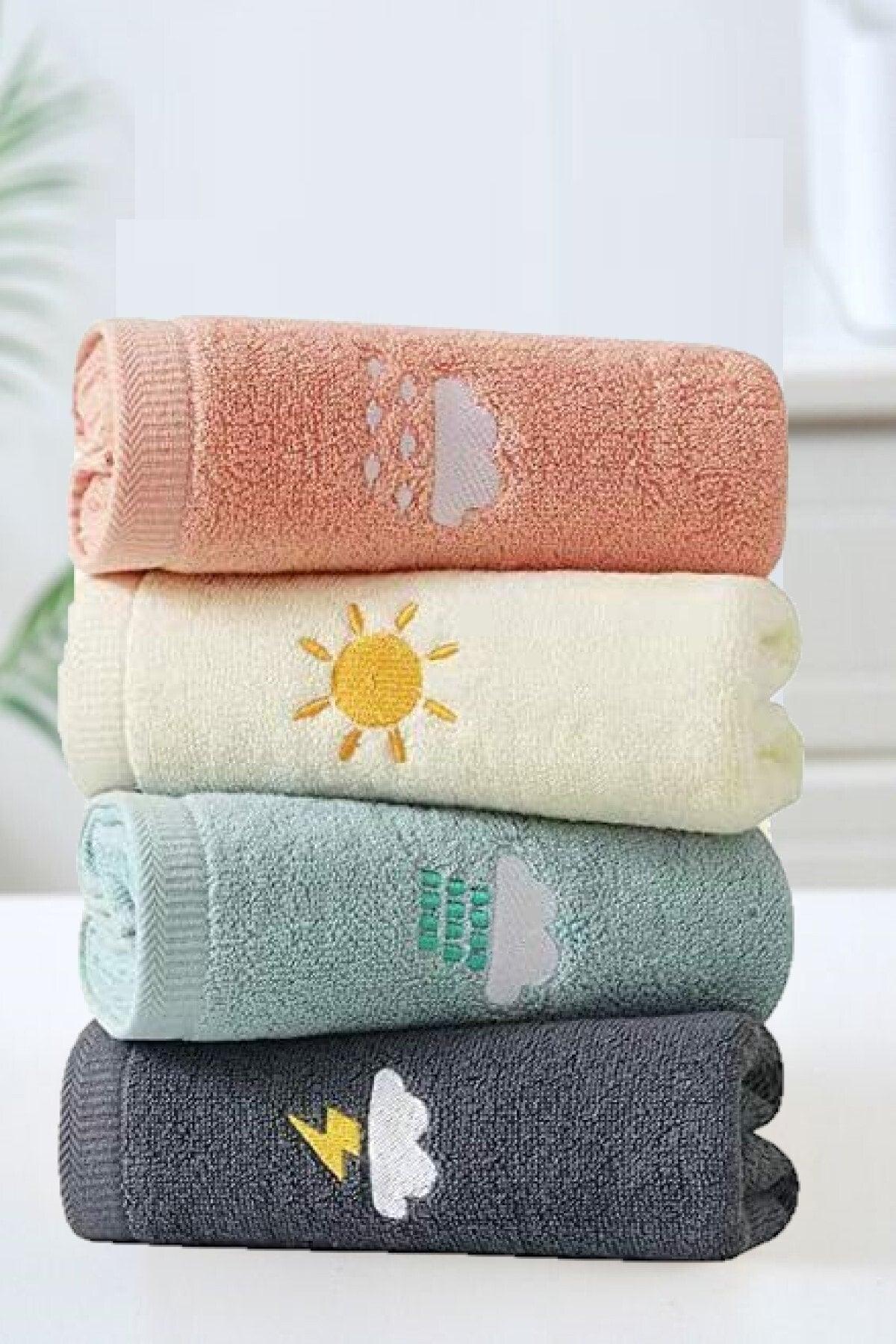 Aruna 30x50cm Embroidered 4 Piece Hand Towel | Face Towel | Kitchen Towel - Swordslife