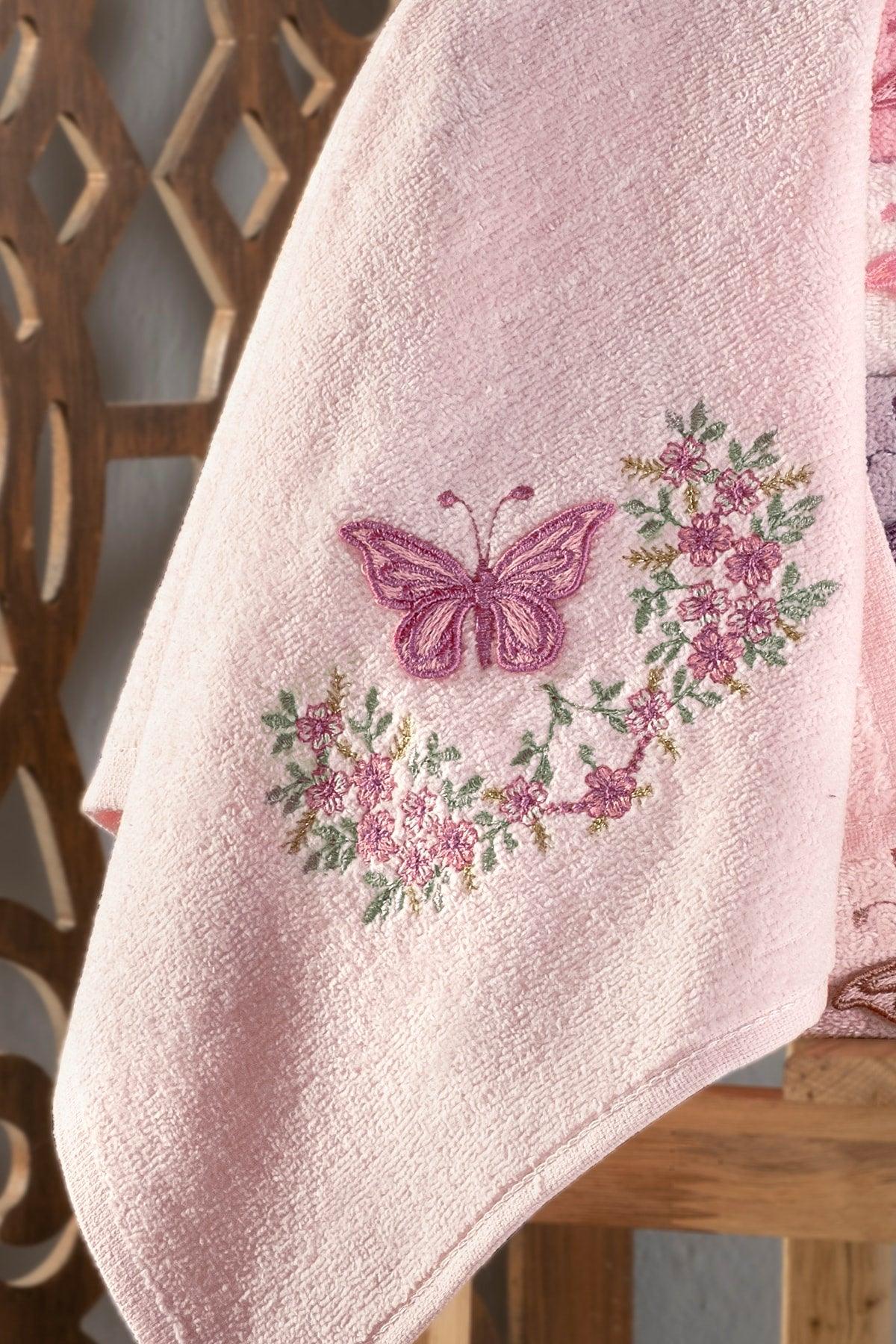 30x50cm 6 Pieces Butterfly Soft Shiny Hand Towel | Face Towel Set - Swordslife