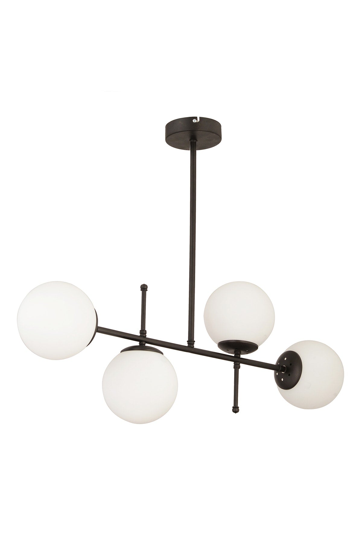 Günay 4-Piece Black Modern Kitchen Dining Table Above Bedroom Living Room Chandelier