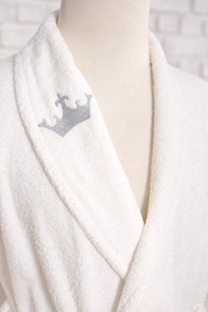 King Embroidered Offwhite 100% Cotton Men's Bathrobe L/xl - Swordslife