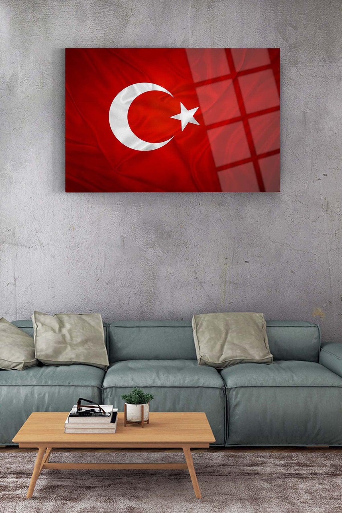 Turkish Flag 11 Glass Painting-Atatürk Painting-Flag Painting - Swordslife