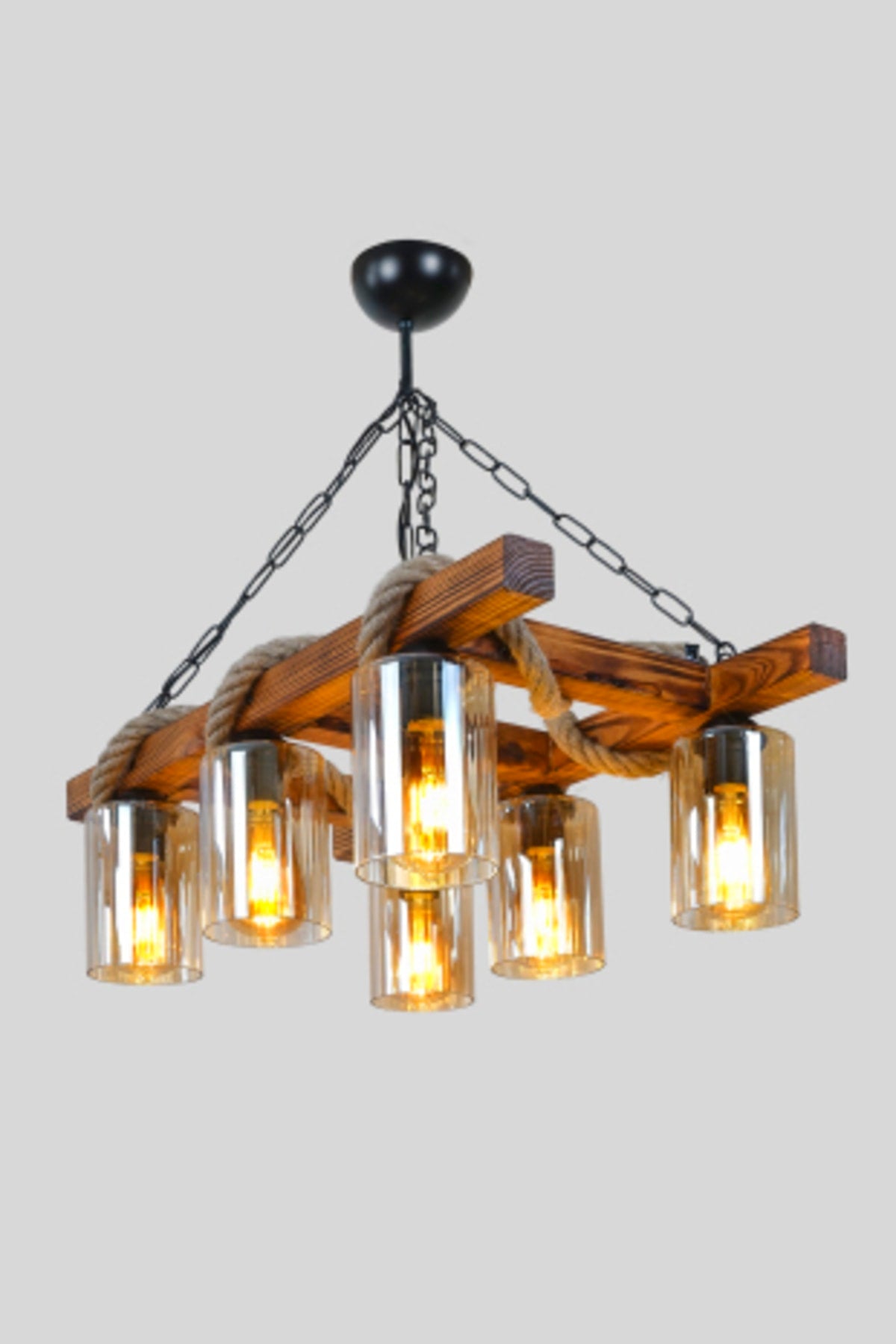 Glass Staircase Rope Living Room Lounge Dining Room Authentic Place Wooden Chandelier