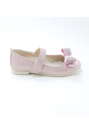 Girl'S Stone Bow Orthopedic Flats