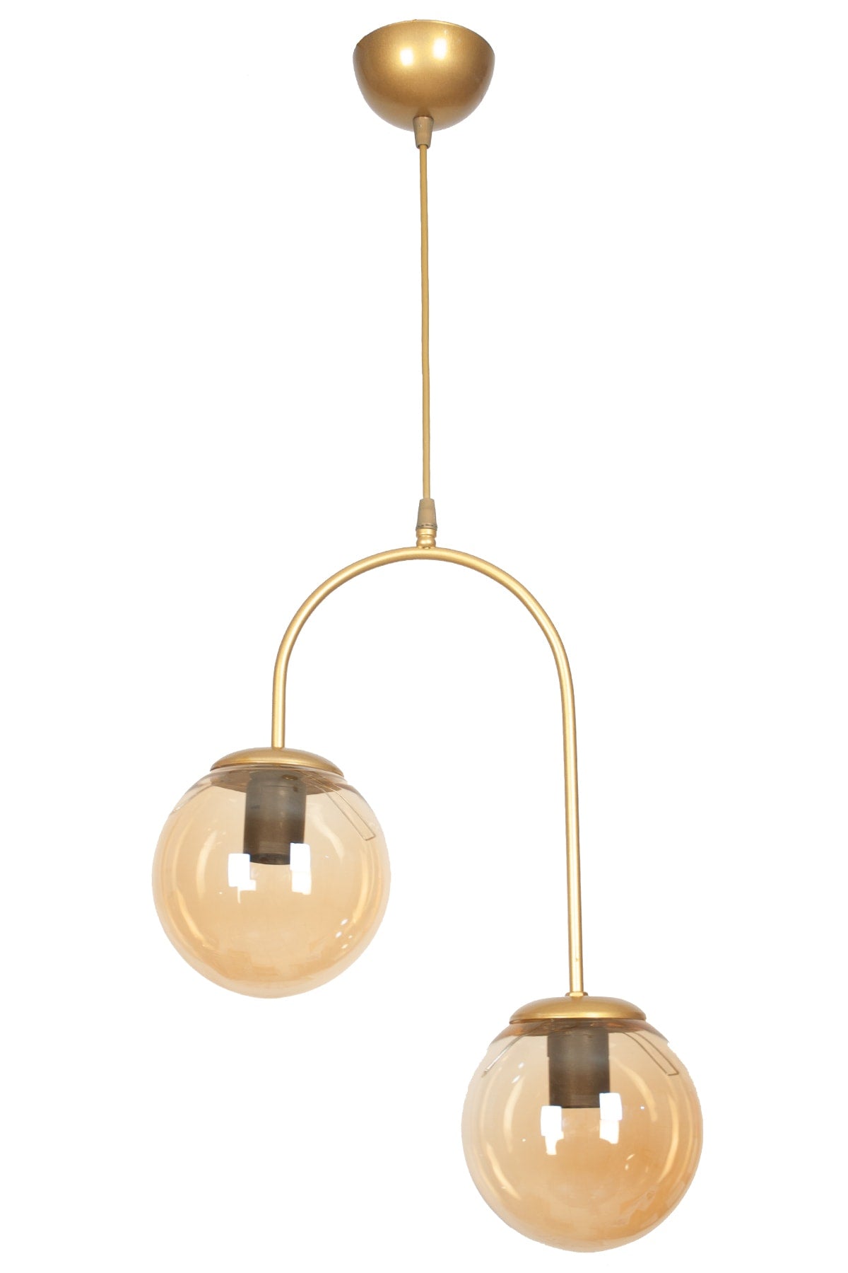 Janin Modern Pendant Lamp Antique Color Body Honey Glass Living Room - Kitchen - Bedroom 2 Piece Chandelier